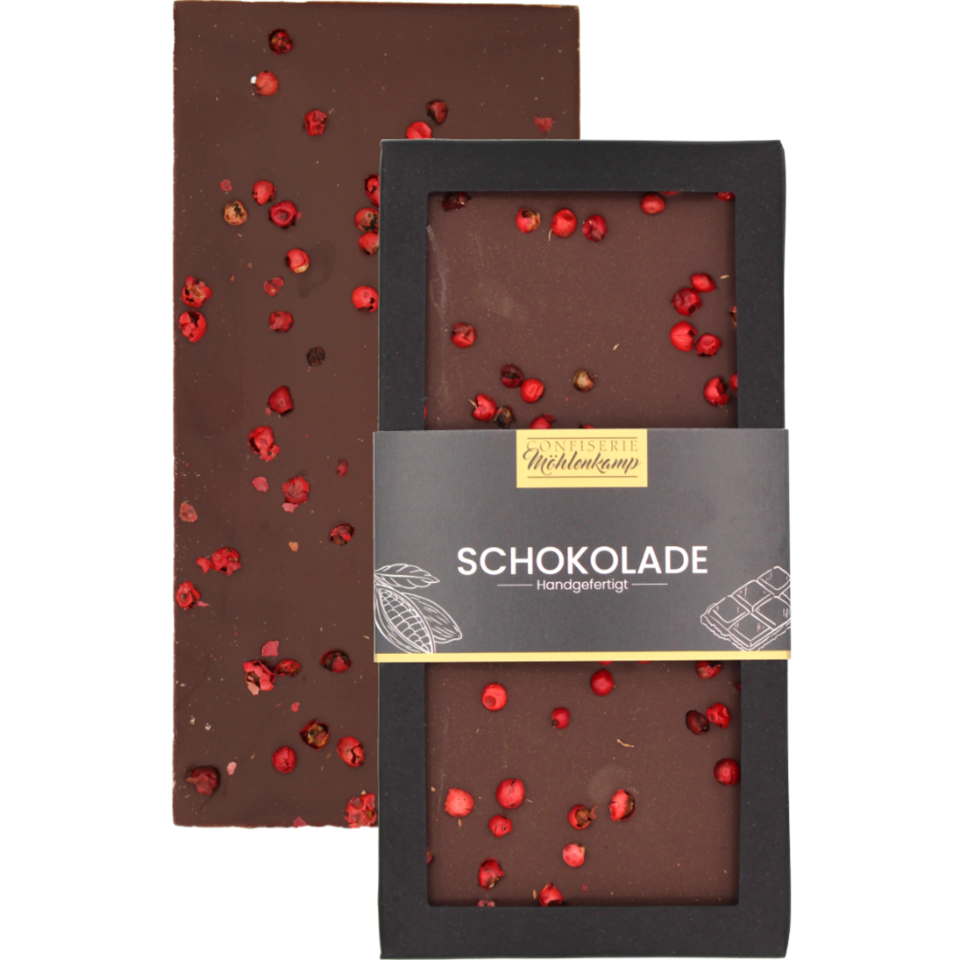 Topping-Schokolade | Zartbitter mit Rosa Pfeffer Topping-Schokolade | Zartbitter mit Rosa Pfeffer