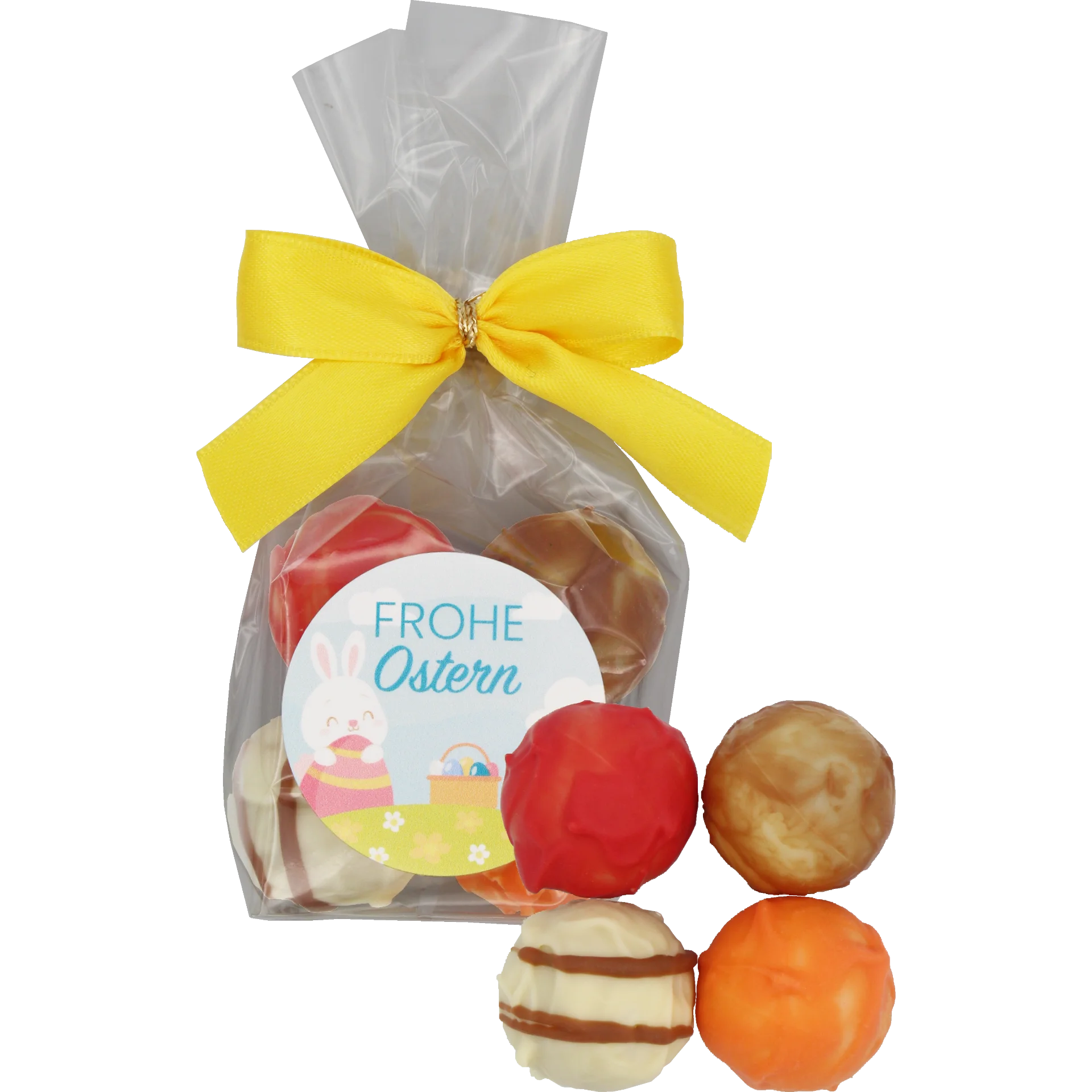 Osterpralinen - gelbe Schleife Osterpralinen - gelbe Schleife