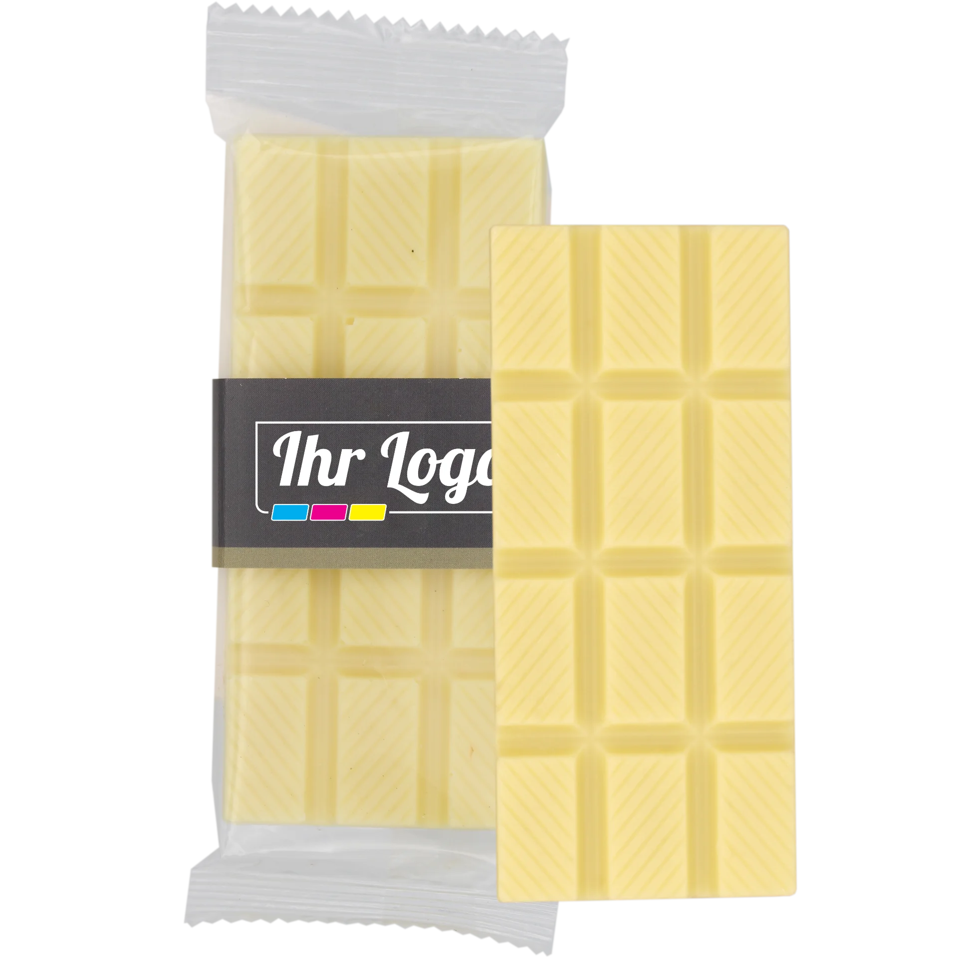 50g Tafel - Weiß mit Banderole 50g Tafel - Weiß mit Banderole