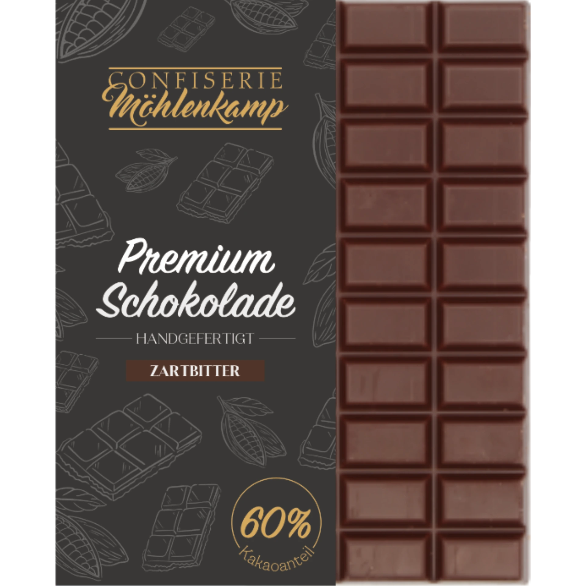 Schokolade | Zartbitter 60% | Vollflächig Verpackt Schokolade | Zartbitter 60% | Vollflächig Verpackt
